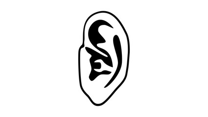 Ear Repair symbol, black isolated silhouette