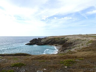 Quiberon, August 2025: Hiking around the Quiberon peninsula in the Gulf of Morbihan in Brittany - View of the wild coast