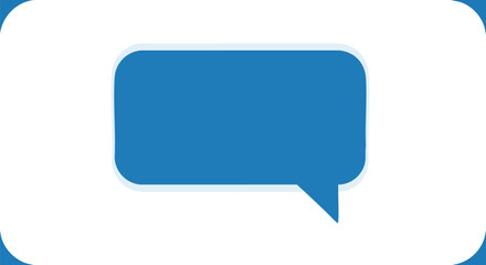 Naklejka premium Simple Blue Speech Bubble Illustration for Communication and Messaging isolated against a crisp white backdrop designed for modern conversation