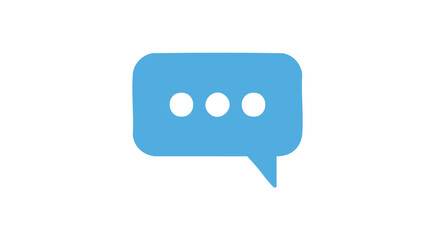 Light Blue Speech Bubble Graphic Symbolizing Communication, Dialogue, or Chat in Digital Realm