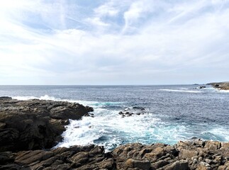 Quiberon, August 2025: Hiking around the Quiberon peninsula in the Gulf of Morbihan in Brittany - View of the wild coast