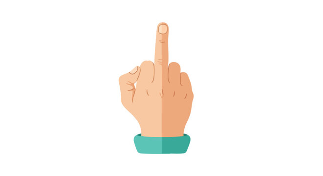 Illustrated hand gesture displaying contempt and defiance symbolizing irreverence and bold expression of disapproval graphic element