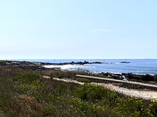 Quiberon, August 2025: Hiking around the Quiberon peninsula in the Gulf of Morbihan in Brittany - View of the wild coast
