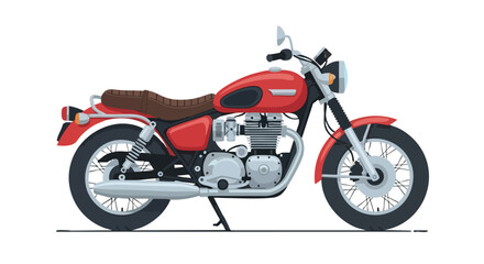 Obraz premium Stylized Classic Motorcycle Illustration in Bold Red, Black and Silver Tones for Transport Design Needs