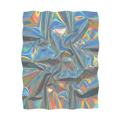 Holographic Material With Crinkled Texture And Rainbow Colors.