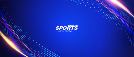 Abstract sport background with flowing lights light effect. Geometric futuristic design.