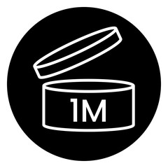 Black Silhouette Circle One Month Period After Opening for Skincare Makeup Beauty Products