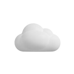 Isolated Fluffy White Cloud on White Background.