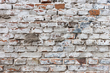 Background texture of a old white brick wall