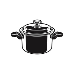 Stainless Steel Cooking Pot: A simple and elegant illustration showcases a stainless steel cooking pot, complete with a lid, and handles, perfect for culinary projects. 