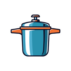 Stylish Cooking Pot Illustration: A sleek, colorful illustration showcases a modern cooking pot, ready to be used in a culinary setting, with bold lines and vibrant hues that make it pop.