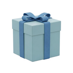 Light Blue Gift Box with Blue Ribbon.
