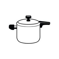 Pressure Cooker: An illustration of a modern pressure cooker, showcasing its sleek design and functionality, a kitchen essential for quick and efficient cooking.