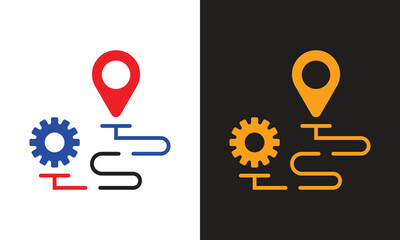 Logo location path settings. Lication path settings Icon logo vector.