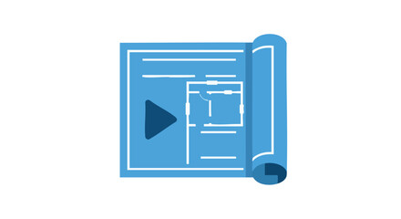 Architectural blueprint video animation, displaying floor plans for modern home development and construction, emphasizing virtual walkthrough for