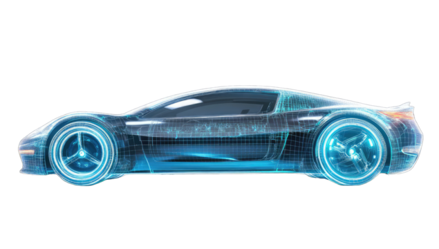 Digital rendering of a car's internal structure
