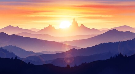 Obraz premium Sunrise Mountain Majesty.