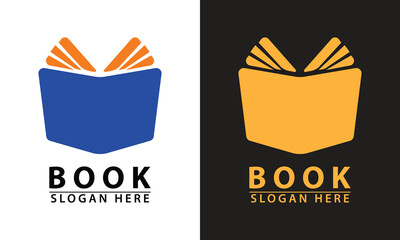 Open book logo. Flat design Open book Vector logo icon.