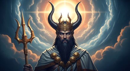 Majestic Deity of the Sun, Religious Art.