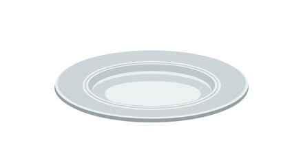 Obraz premium Elegant presentation: A minimalist graphic of a gleaming, pristine, empty plate ready to be filled with culinary delights and visual elegance