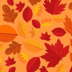 Autumn background. Thanksgiving and Harvest Day. Leaf fall horizontal banner. Watercolor maple leaves border. Vector illustration
