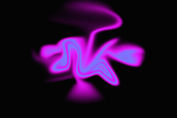 Vibrant neon pink and blue abstract smoke cloud swirls flowing and twisting art form
