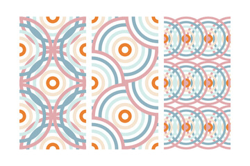 seamless circle pattern abstract background, retro style, for fabric, cards, posters, covers, banners, or branding. Vector illustration