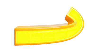Bright yellow curved arrow