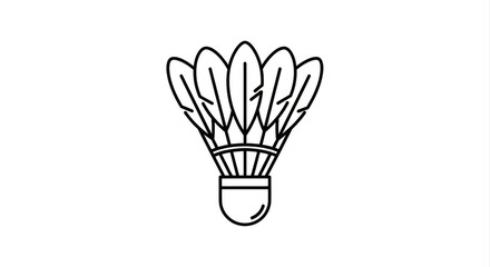 Shuttlecock Line Art Badminton Icon