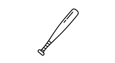 Obraz premium Baseball Bat Line Art Icon