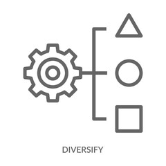 Diversify Icon Line Style. Design Vector Illustration