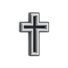 Obraz premium Modern Christian Cross Symbol with Metallic Finish.