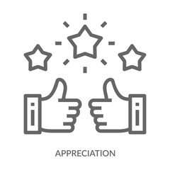 Appreciation Icon Line Style. Design Vector Illustration
