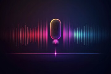 Sound waves representing a voice assistant with modern design elements