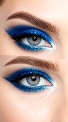 Naklejka premium Close-up makeup artistry on eyes