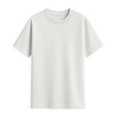 Blank white t-shirt isolated on transparent background, minimalist clothing mockup for fashion design and branding.