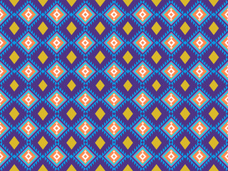 Colorful Native Ethnic Pattern for Fabric and Wallpaper