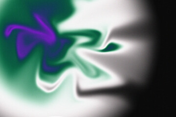 Abstract swirling emerald green purple and white energy nebula or gas cloud with dark edges