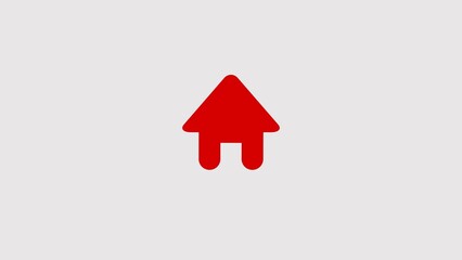 Red house icon depicting home real estate or simple architectural symbol