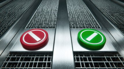 dual conveyor belts showing accepted vs rejected luggage iconography informational style no words illustration concept scene visual for commercial design use high detail quality stock image