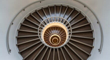 Fototapeta premium Stunning spiral staircase design offers a modern, elegant architectural statement for luxury interiors