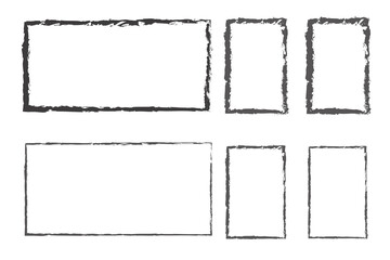 Grunge square and rectangular brush set template