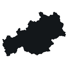 Minimalist black silhouette map of austria for design projects