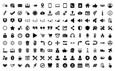 Set of icons symbol vector on white background
