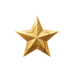 Obraz premium Shiny golden three dimensional star with facets and texture.