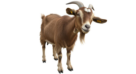 Isolated Brown Goat Standing