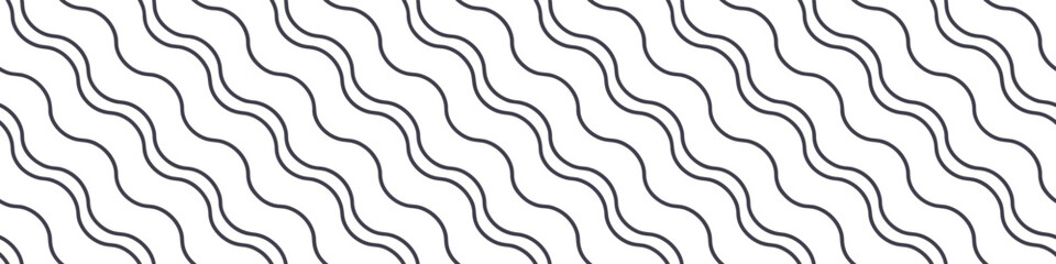 Seamless abstract pattern with wavy lines creating flowing geometric design. Minimal contour background for fabric, wallpaper, and modern style art. Elegant decorative linear motif illustration.