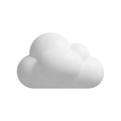 Simple fluffy white cloud icon isolated on a plain background.