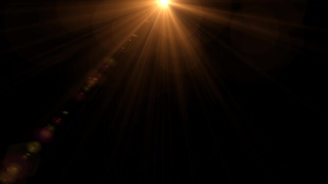 Optical lens flare effect on black backgound