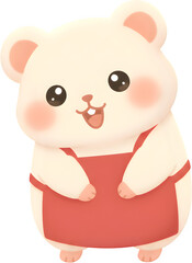 Fototapeta premium 귀여운 앞치마 곰돌이 캐릭터